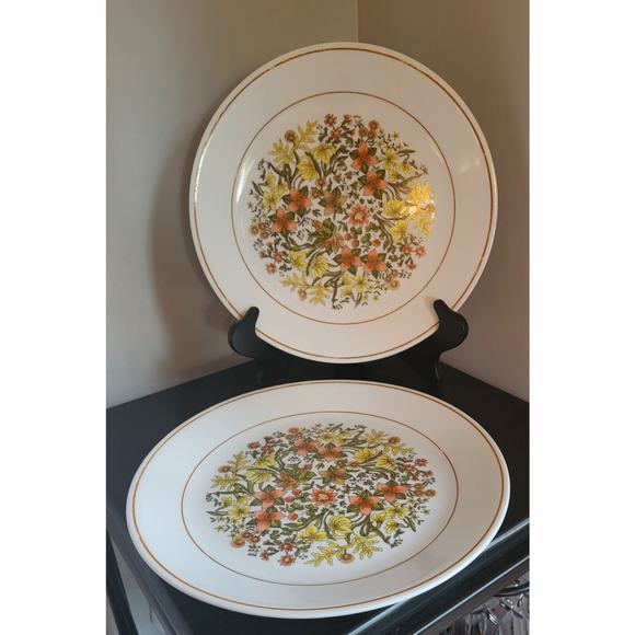 Corelle Indian Summer 10 1/4" Dinner Plate Autumn Color Flowers (Qty 2) - Picture 4 of 11